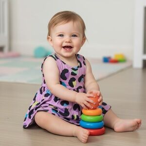 Posh Peanut Purple and Black Kids Matching Set